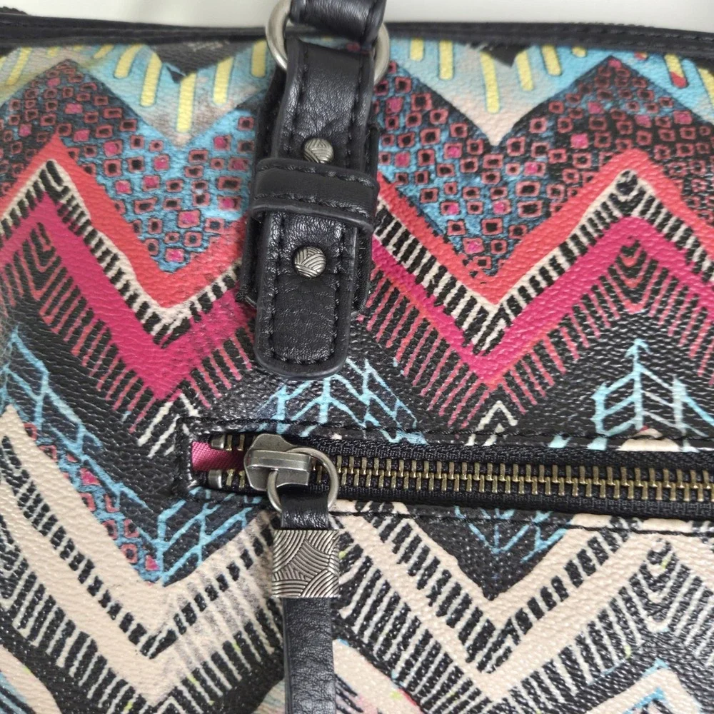 The Sac Multicolor Purse Shoulder Strap 13x9 Boho Hippie Pink